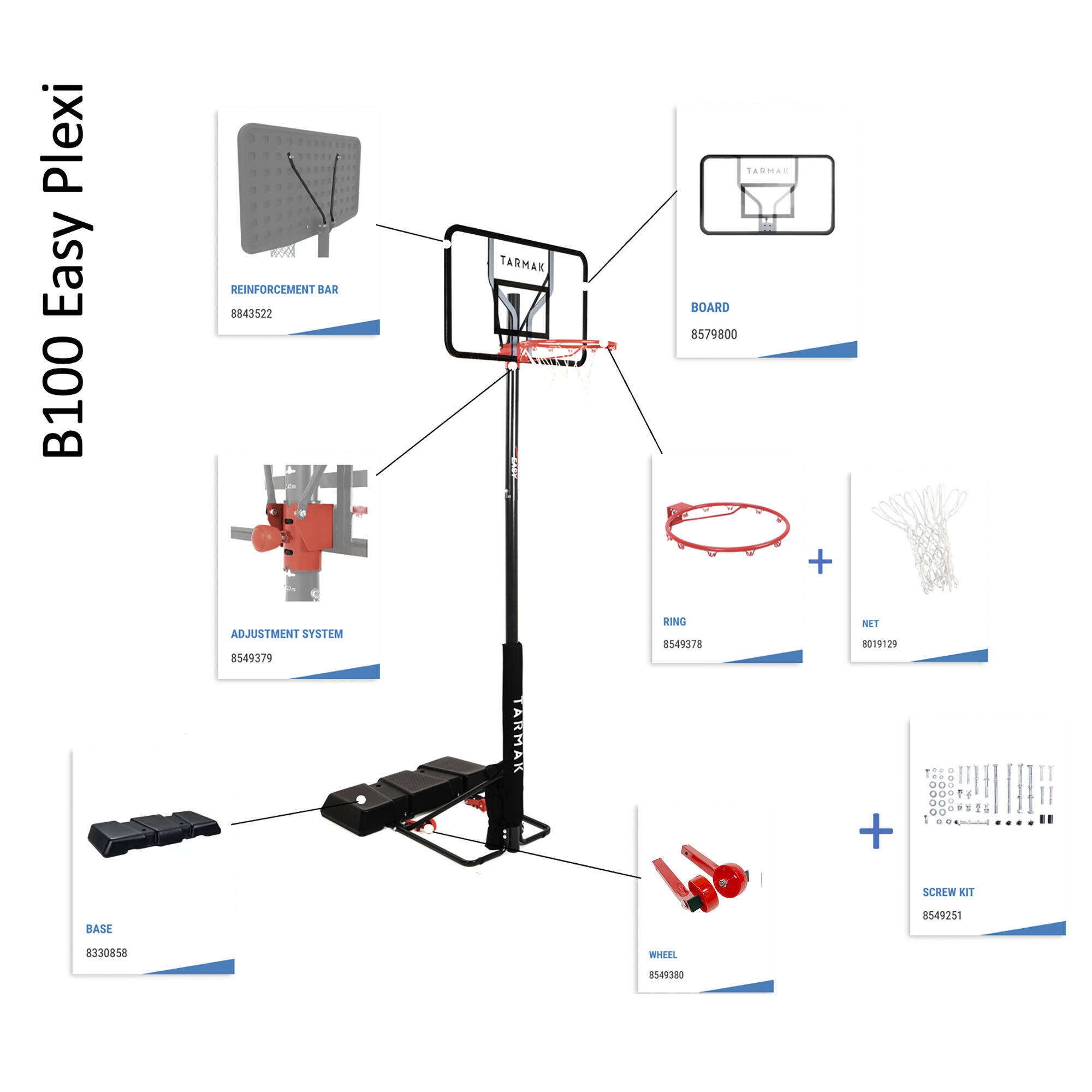 Basketball Rim Suitable for B100 and B100 Easy Basketball Hoops. -  5