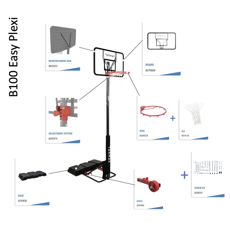 Backboard voor basketbalpaal B100 Easy Plexi