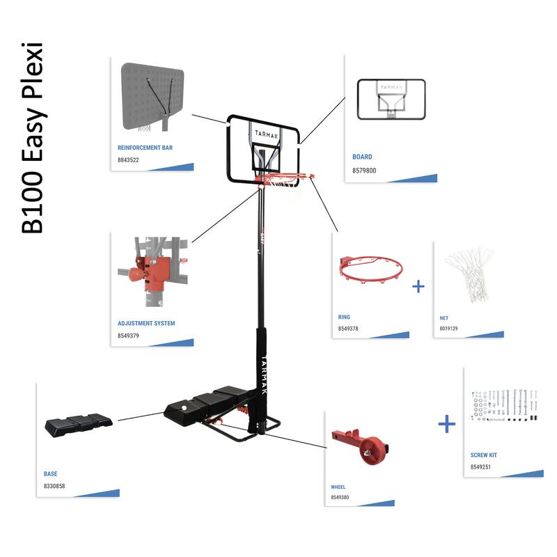 System kółek (para) do kosza do koszykówki Tarmak B100 Easy