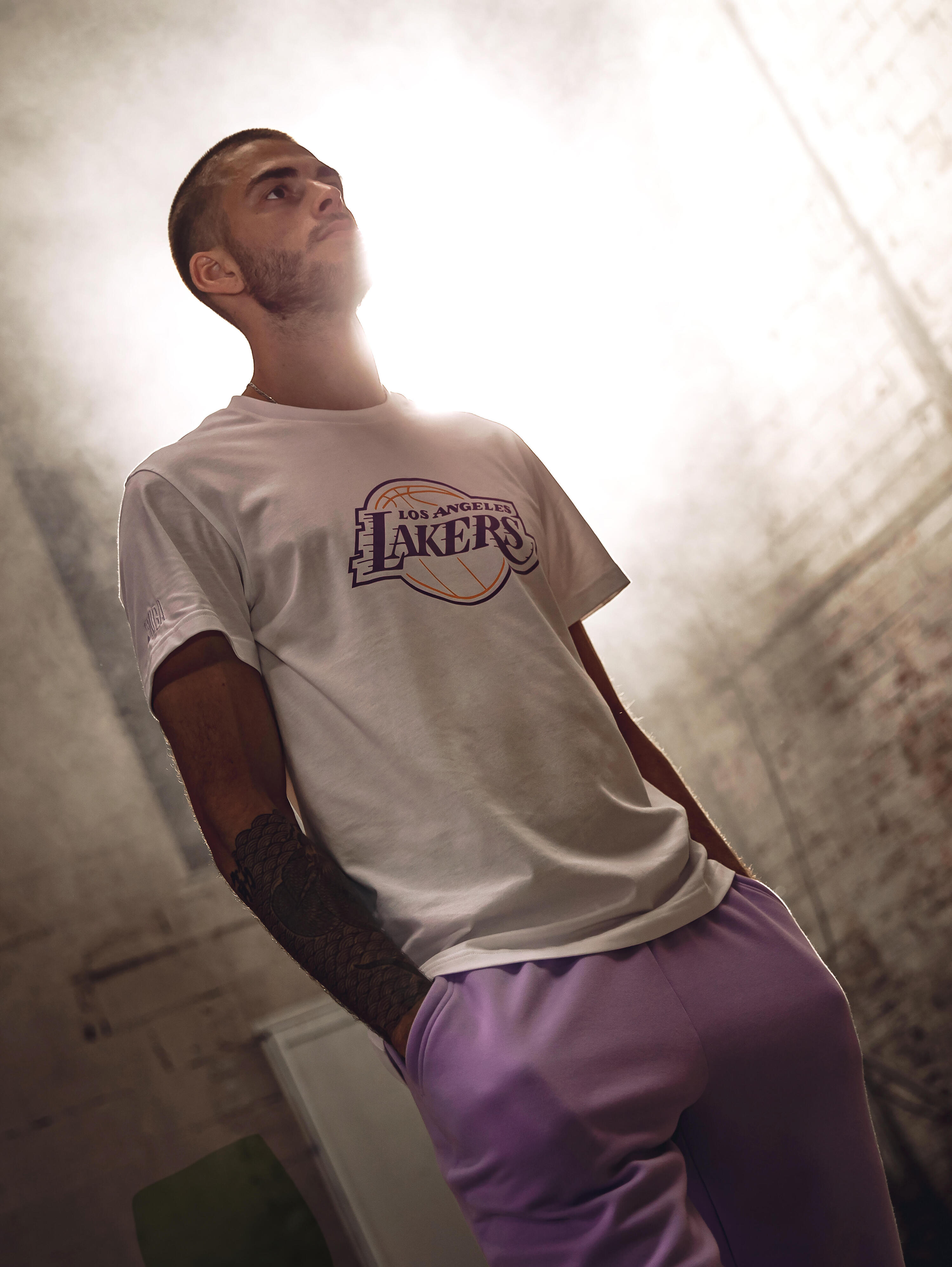 T-shirt de basket NBA Lakers homme femme, 900 crème 9/14