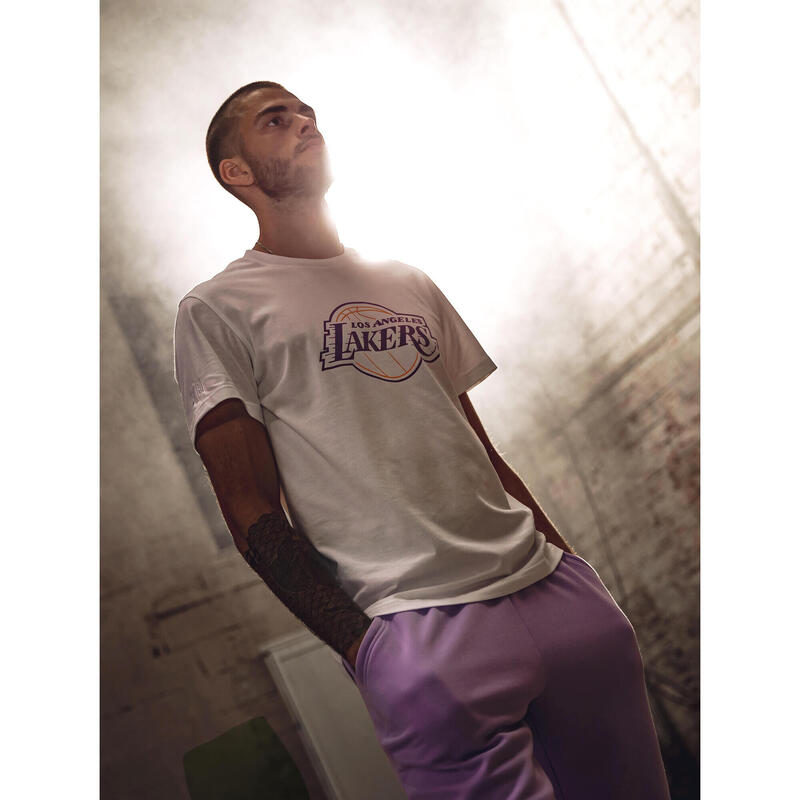 Tricou Baschet 900 NBA Lakers Bej Adulți