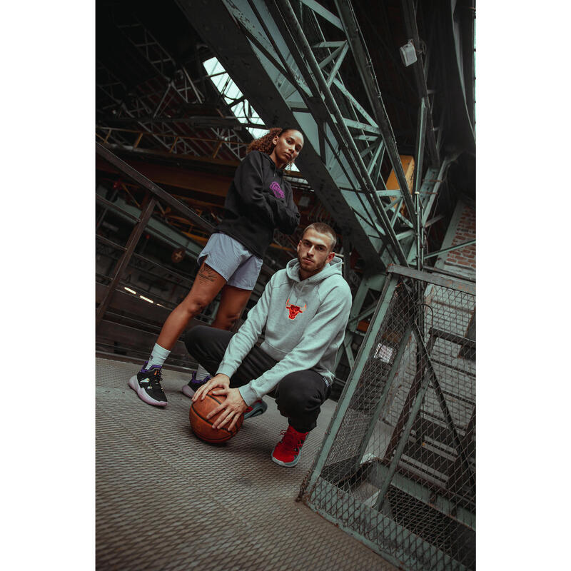 Basketbalhoodie heren/dames 900 NBA Chicago Bulls grijs