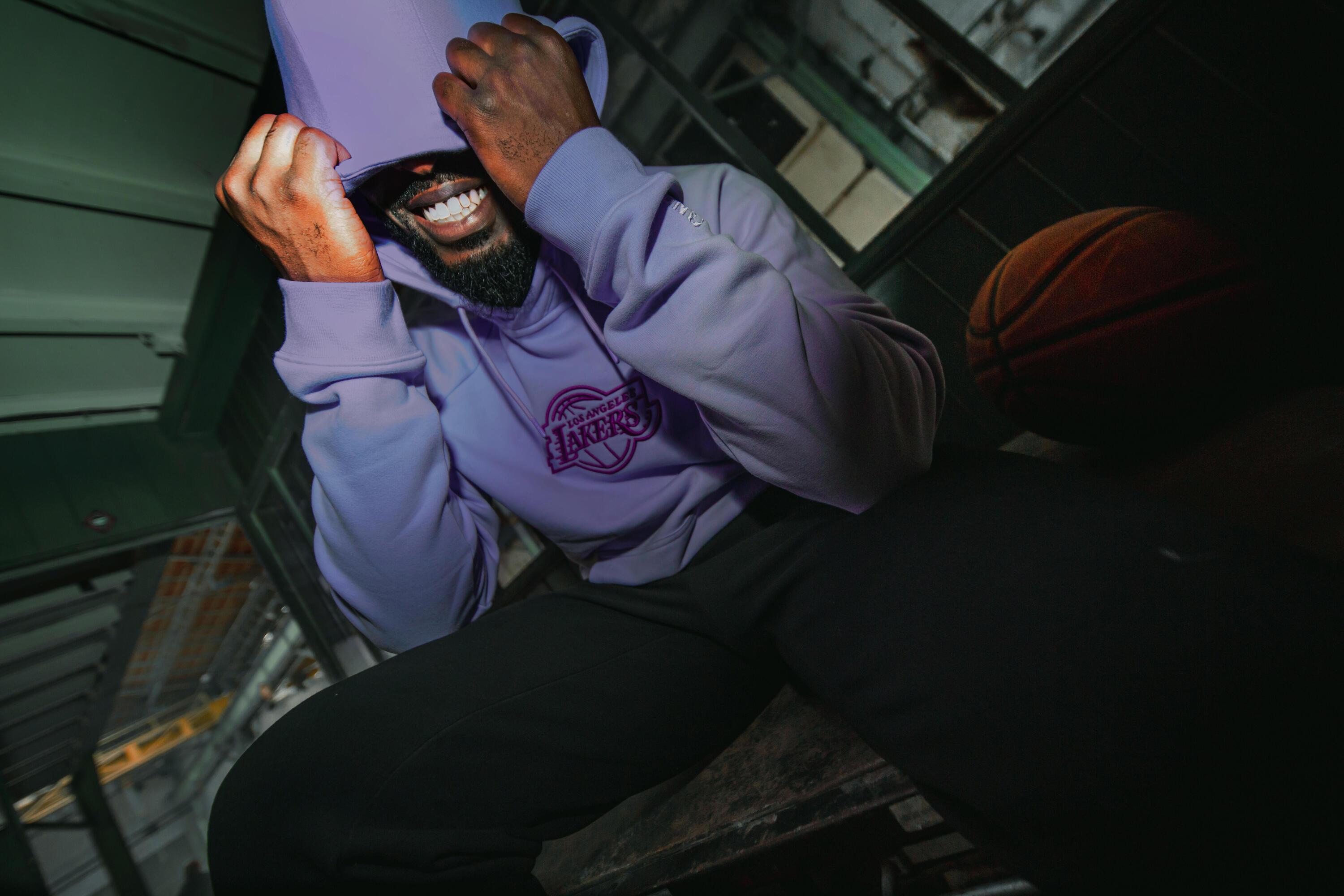 Damen/Herren Basketball Hoodie mit Kapuze Los Angeles Lakers NBA - 900 violett  15/16