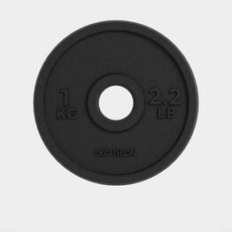 Disque de musculation fonte 1kg 28mm, disque de fonte à 80 % recyclée