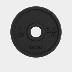 Disque de musculation fonte 1kg 28mm, composé à 80 % de fonte recyclée