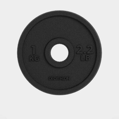 Halterschijf voor krachttraining gietijzer 1 kg 28 mm
