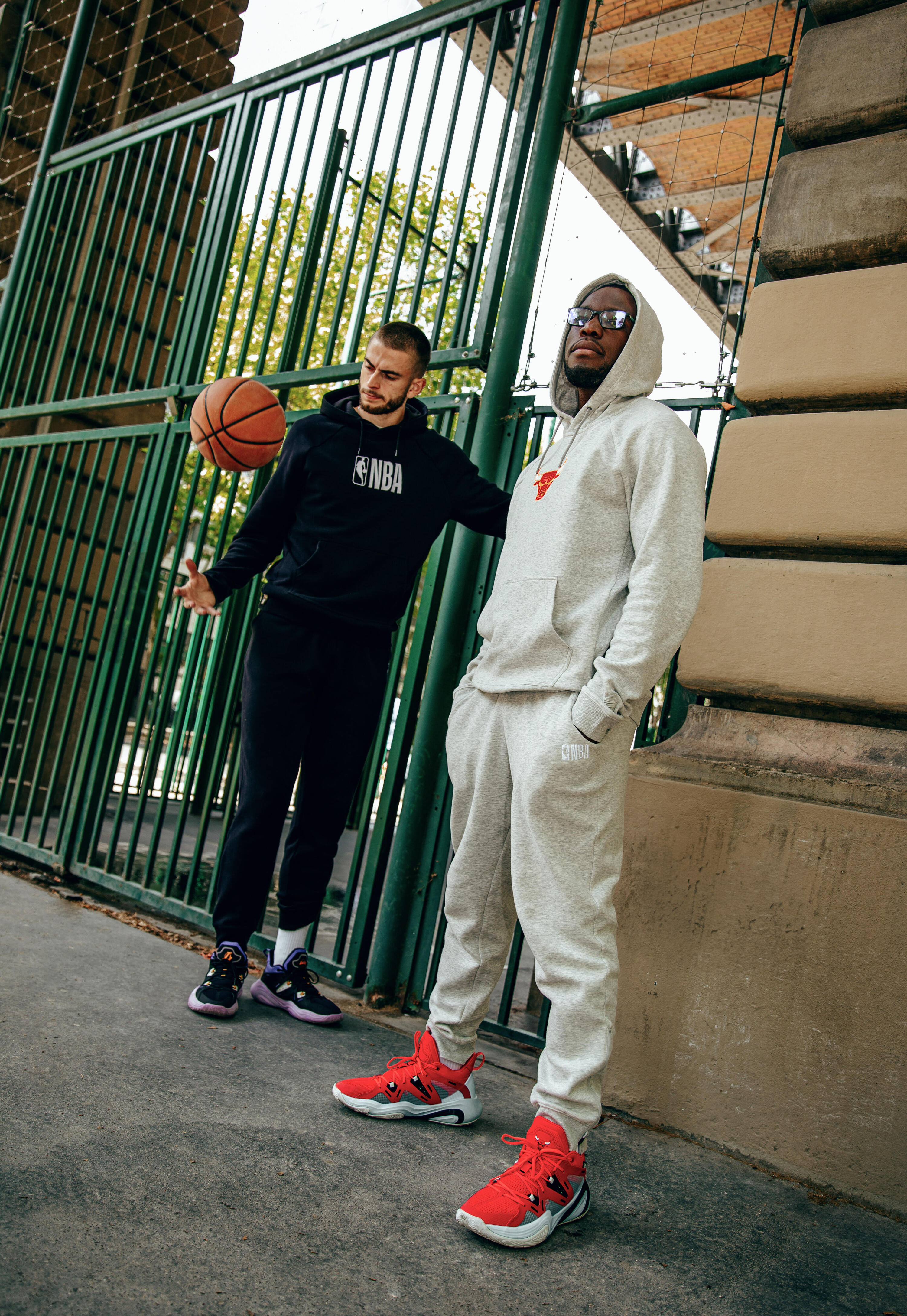 Calças de Basquetebol Homem/Mulher P900 NBA Cinzento 9/16