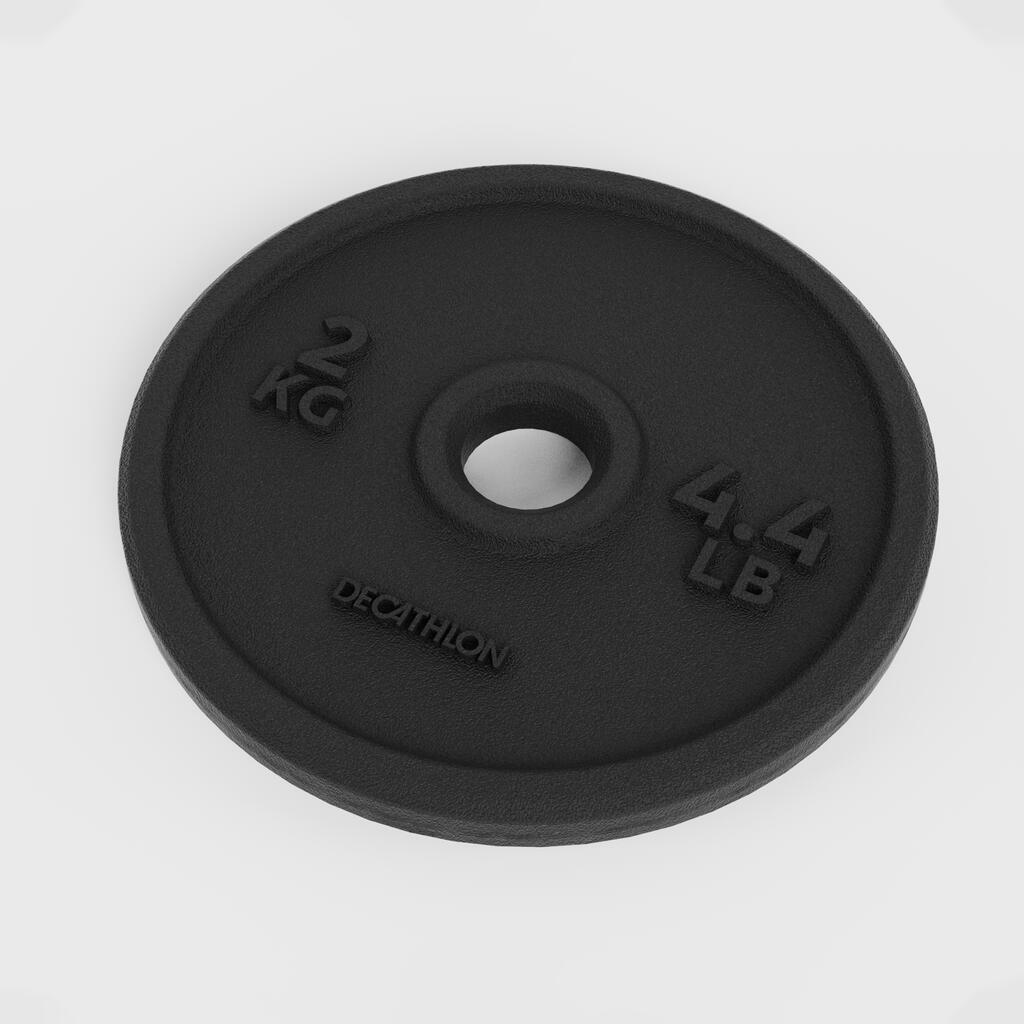 Čuguna svarcelšanas treniņu disks, 2 kg, 28 mm