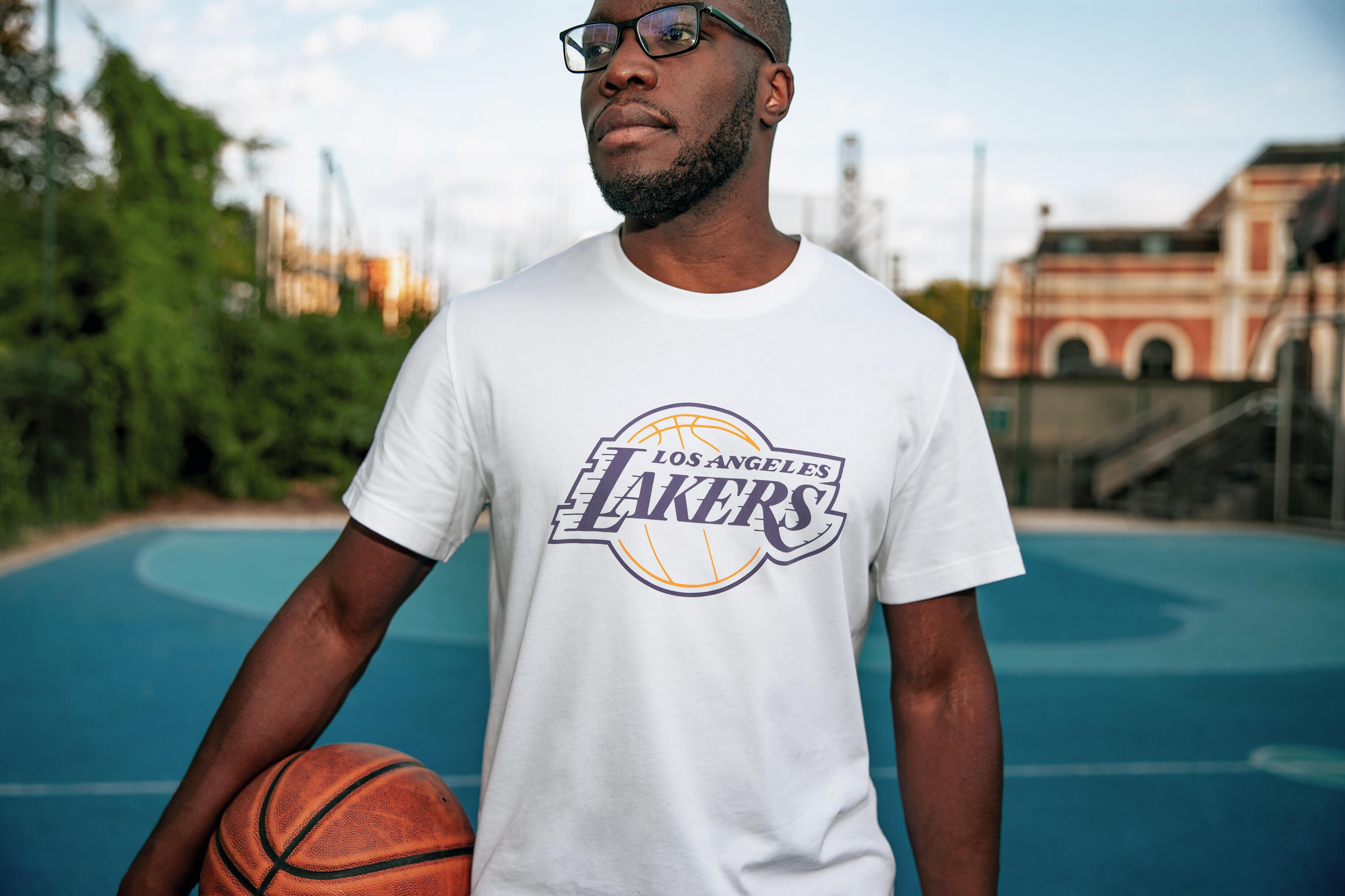 T-shirt de basket NBA Lakers homme femme, 900 crème 11/14
