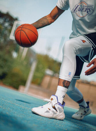 Кросівки 900 NBA MID-3 для баскетболу NBA Los Angeles Lakers білі