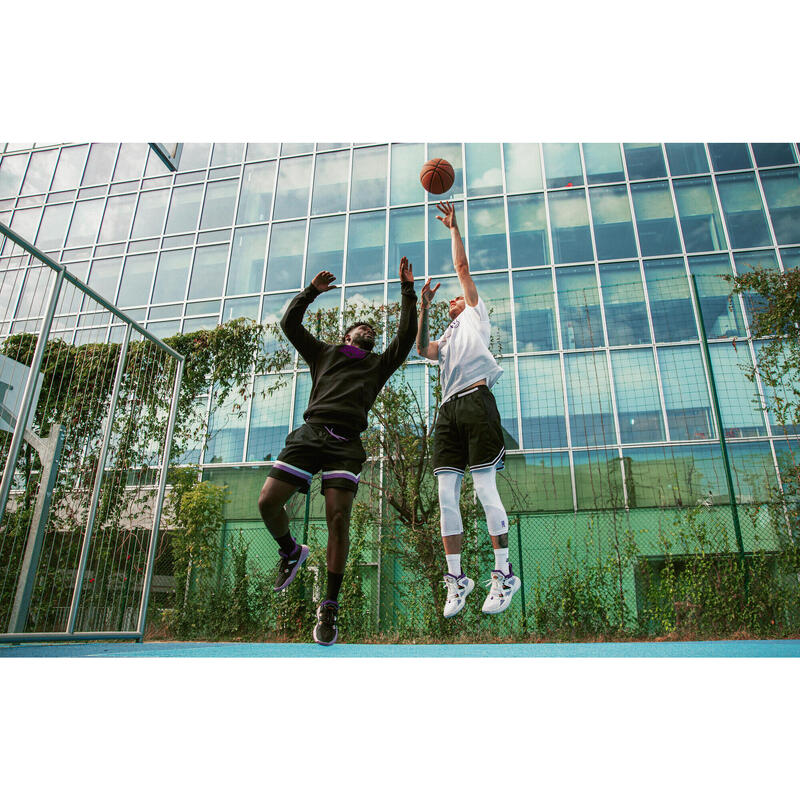 男款/女款籃球七分緊身褲 500 - NBA 洛杉磯湖人隊/白色