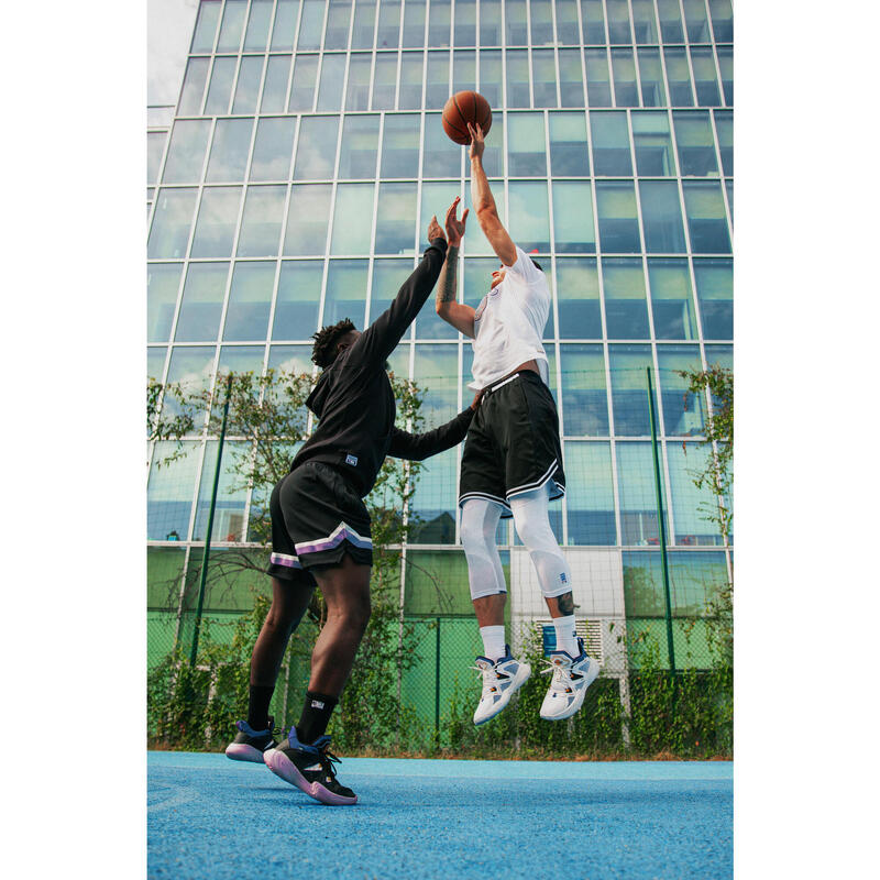 男款/女款籃球七分緊身褲 500 - NBA 洛杉磯湖人隊/白色