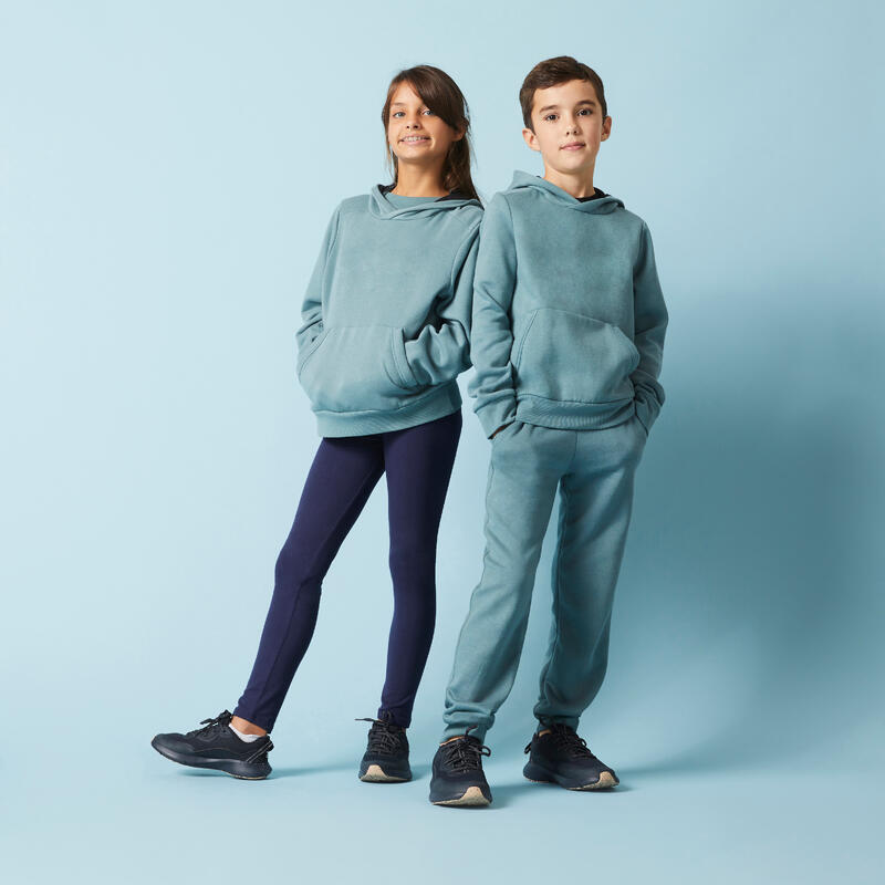 Katoenen hoodie kinderen cederbruin