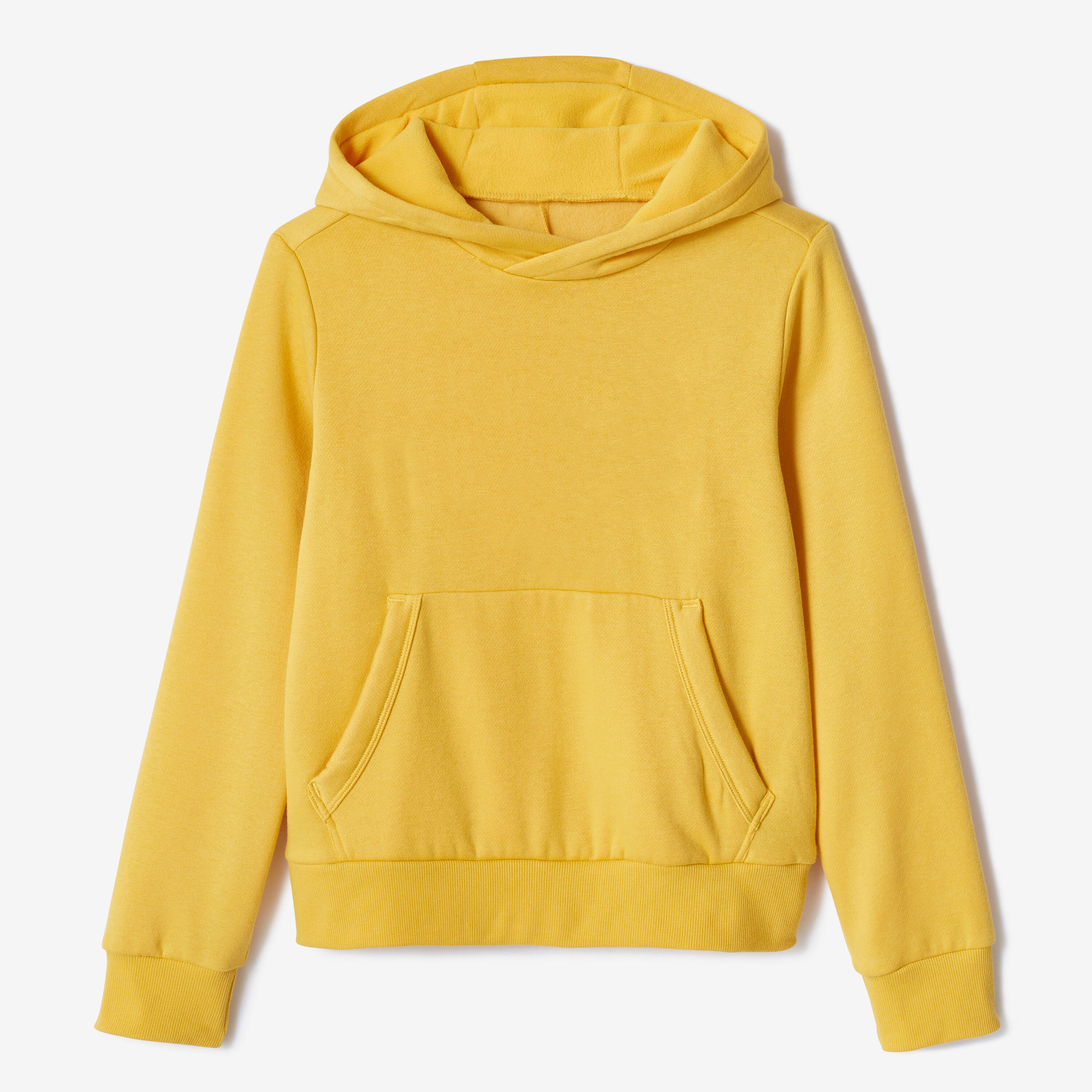 Kids Cotton Hooded Sweatshirt Yellow