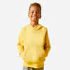 Bērnu kokvilnas džemperis ar kapuci, dzeltens