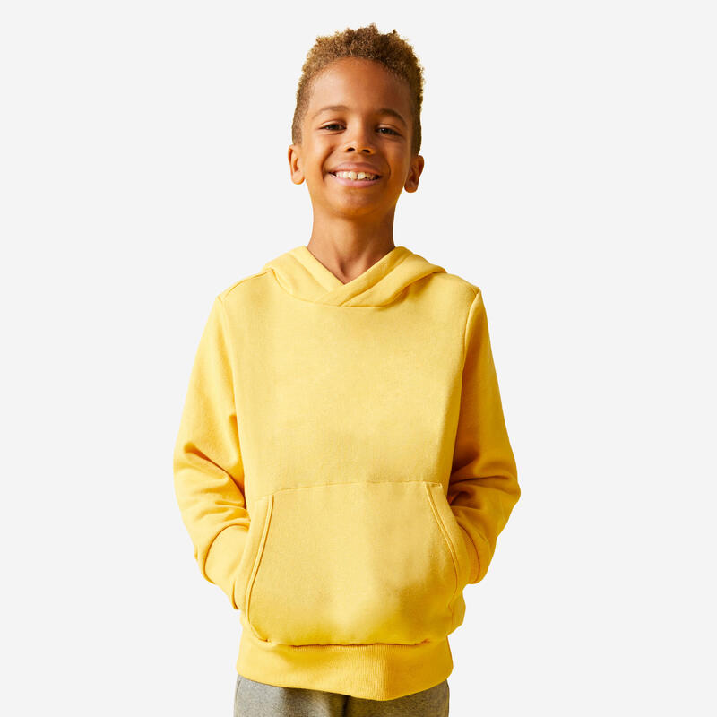 Katoenen hoodie kinderen geel