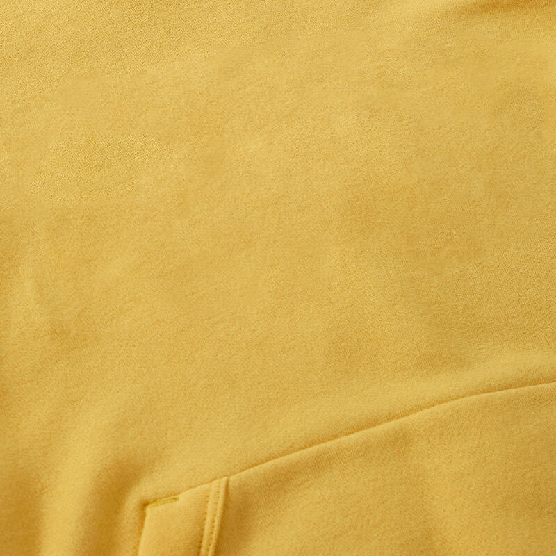 Felpa bambino unisex ginnastica cotone pesante con cappuccio gialla
