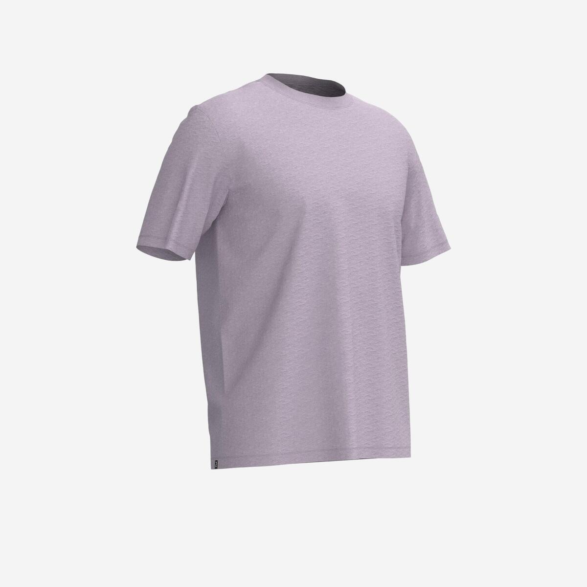 T-shirt fitness homme col rond manches courtes, violet lilas