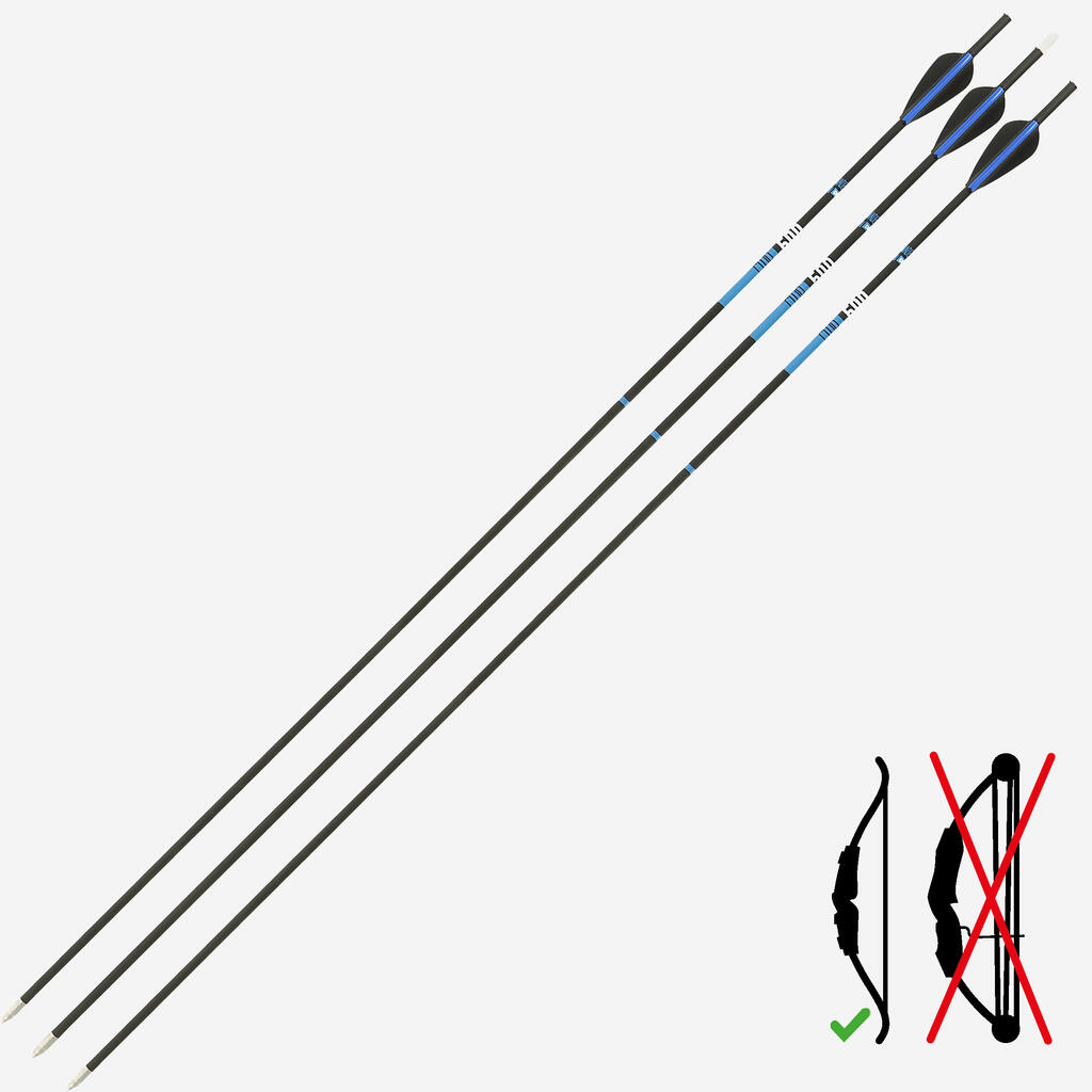 Carbon Archery Arrows for Recurve Bow Tri-Pack Club 500