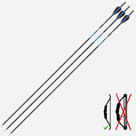 Carbon Archery Arrows for Recurve Bow Tri-Pack Club 500