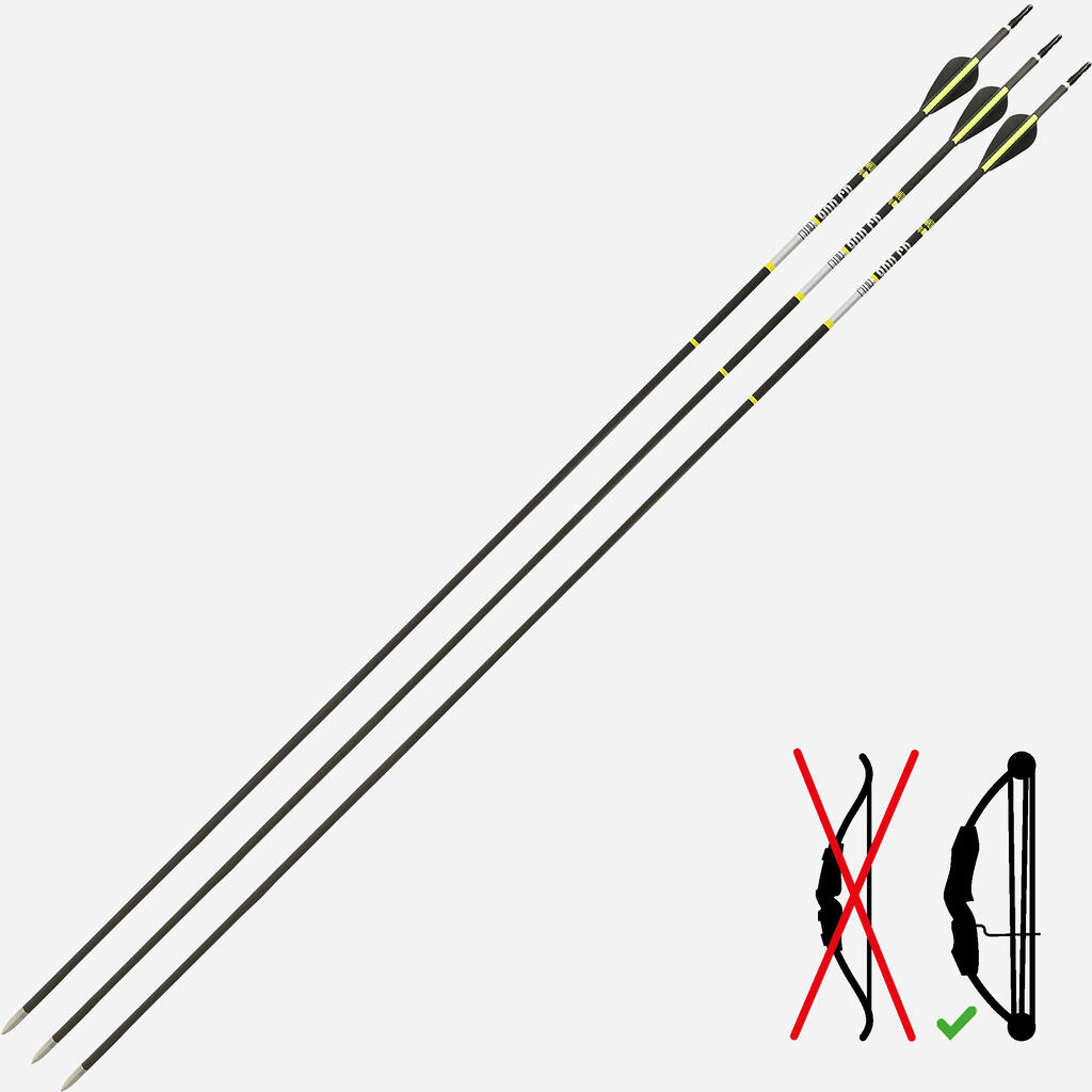 Carbon Arrows for Compound Bow Tri-Pack Club 900 CB