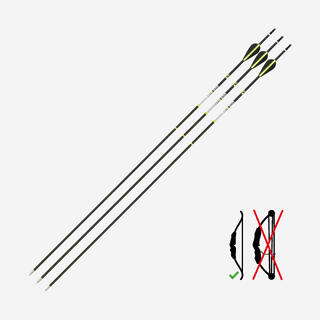 12 Fûts Flèches Carbone Pour Arc Chasse – Diamètre Intérieur 4,2 Mm, Longueur 30,5”, Spine 350-900, Noir