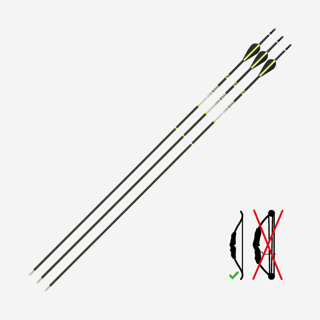 FLÈCHES TIR A L'ARC CLUB 900 X3 CARBONE ARC CLASSIQUE