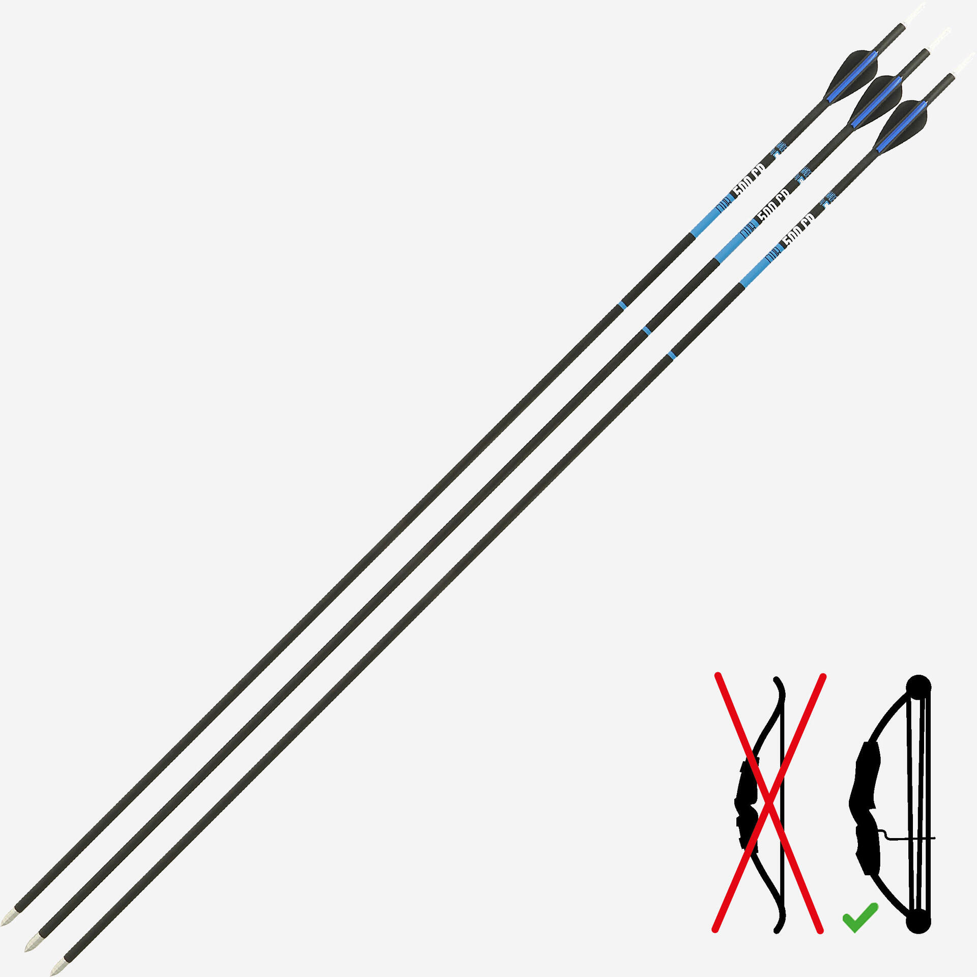 Fleches club 500 cb x3 carbone arc a poulies - Mobilité urbaine et outdoor - Sports de précision - GEOLOGIC-Decathlon PRO - Clubs - Entreprises -