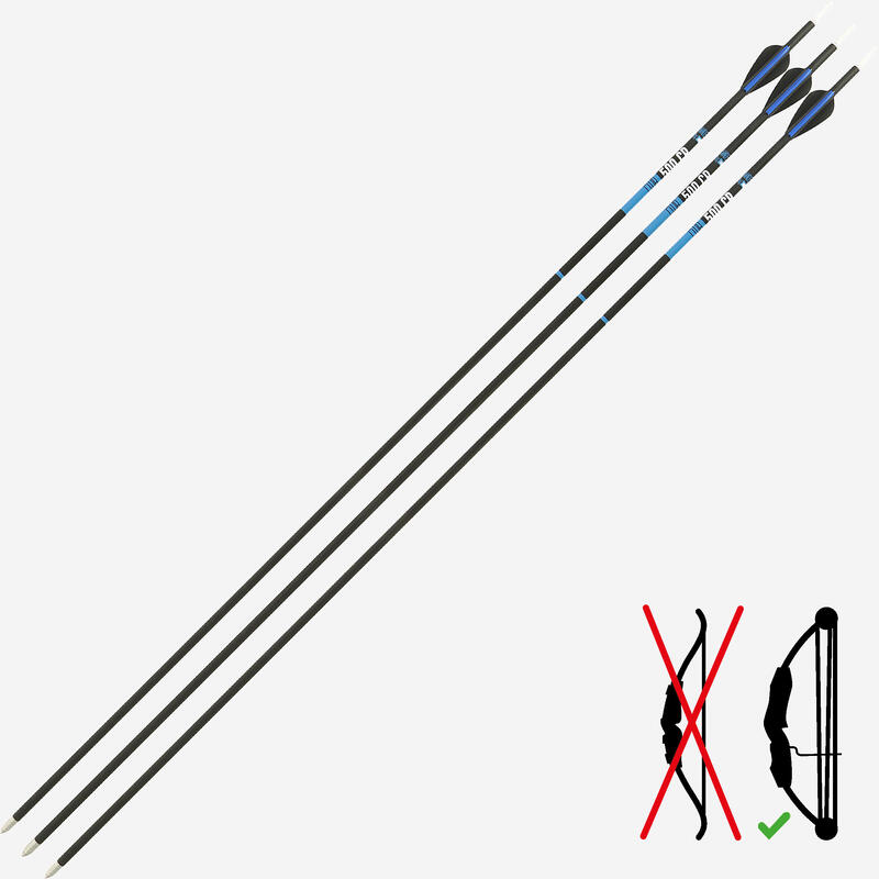 FLECHAS TIRO CON ARCO POLEAS GEOLOGIC CLUB 500 CB X3 CARBONO