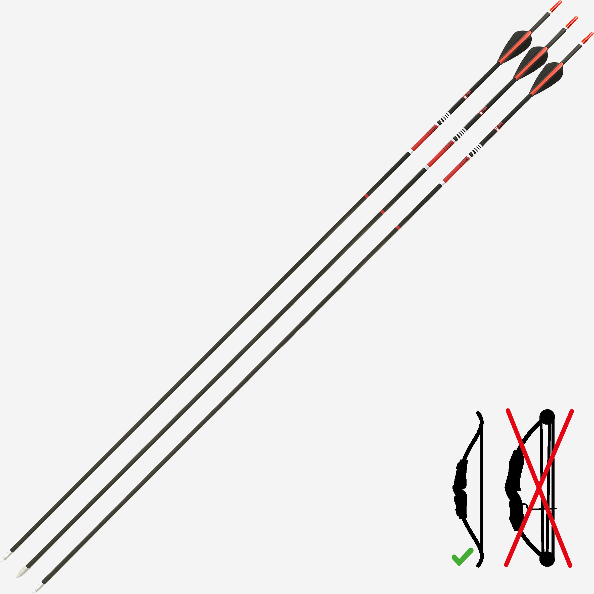 FRECCE DA RICURVO IN CARBONIO 700 X3 DELL'ARCHERY CLUB