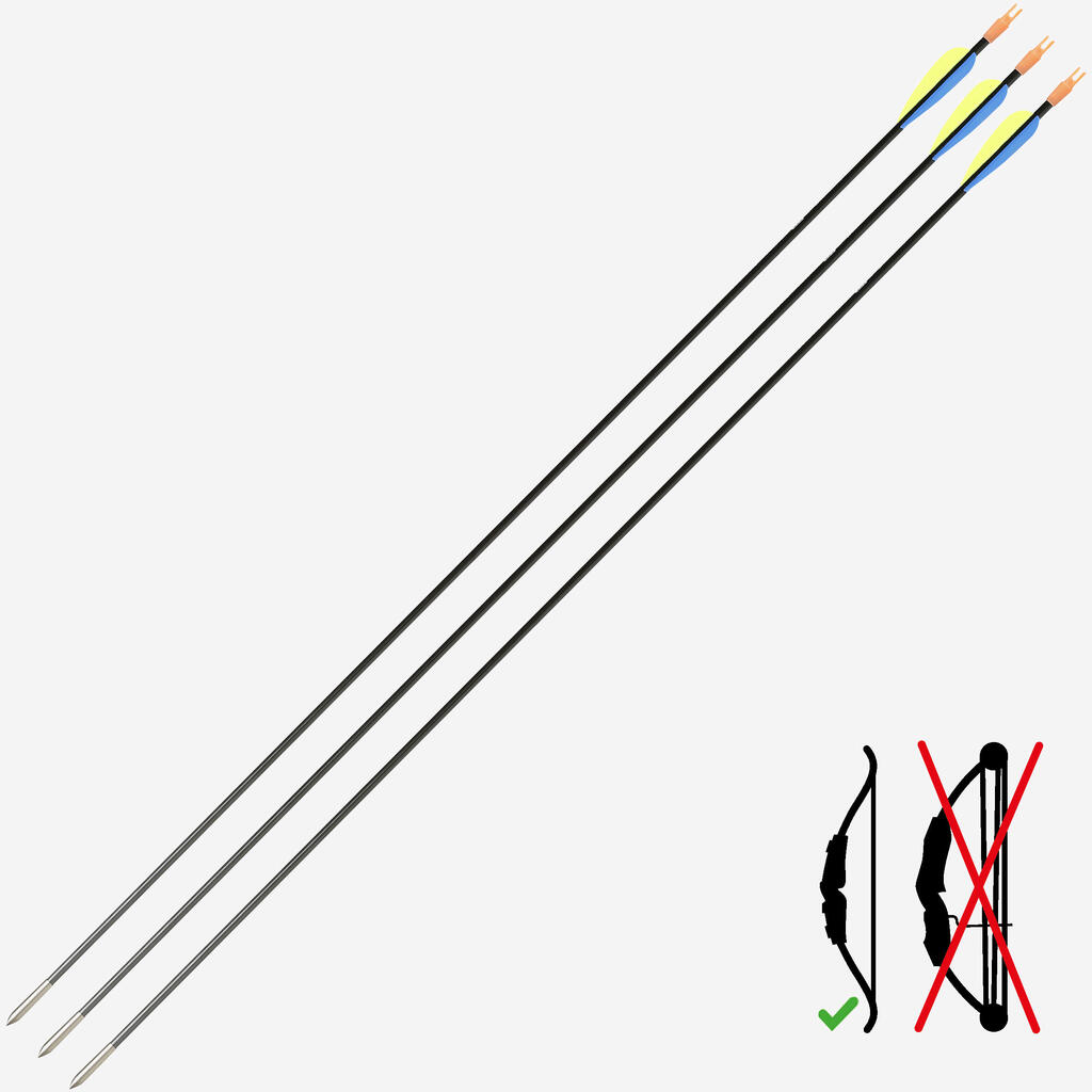 Flechas de tiro con arco de carbono Discovery 300, paquete de 3