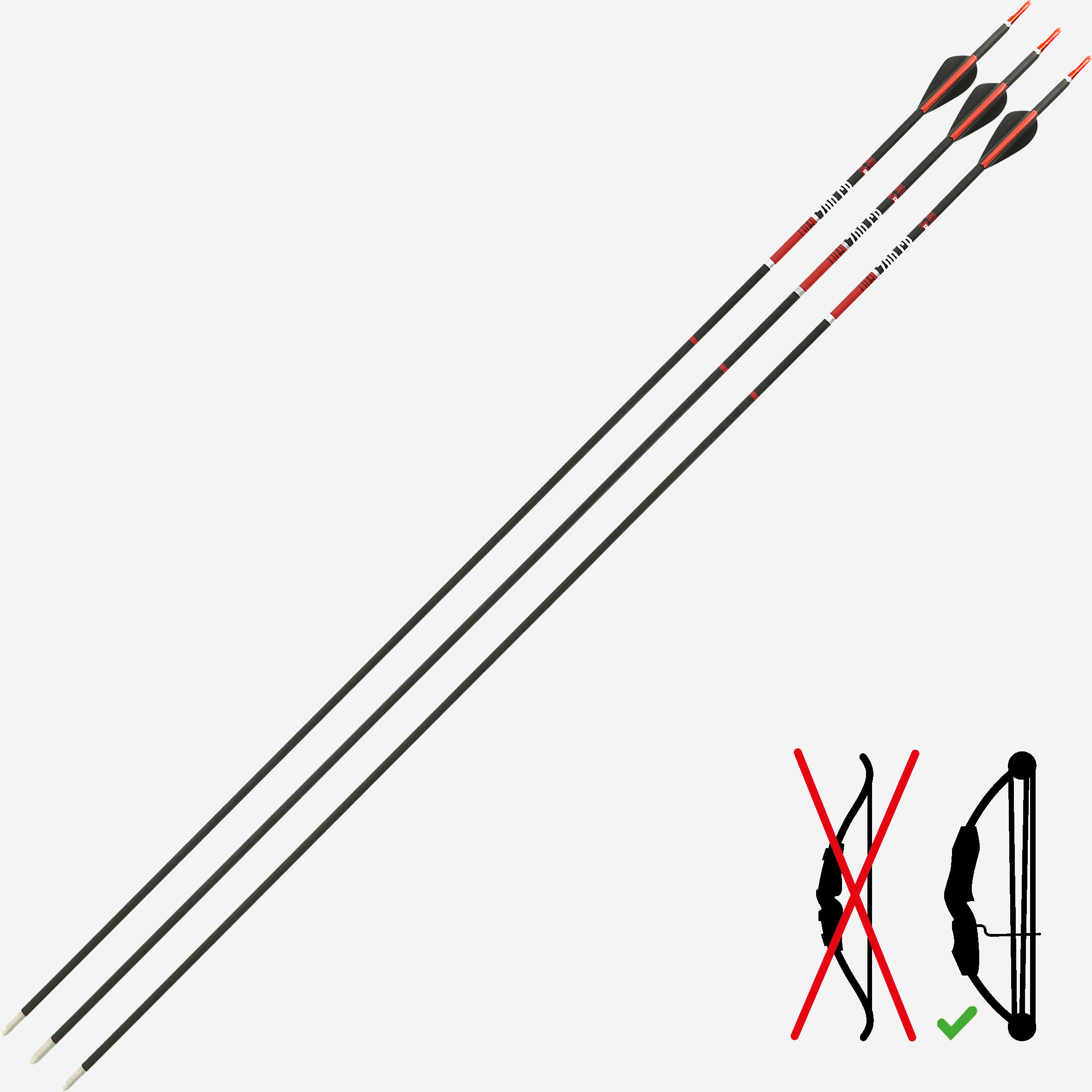 Decathlon | Frecce tiro con l'arco CLUB 700 CB X3 carbonio  |  Geologic