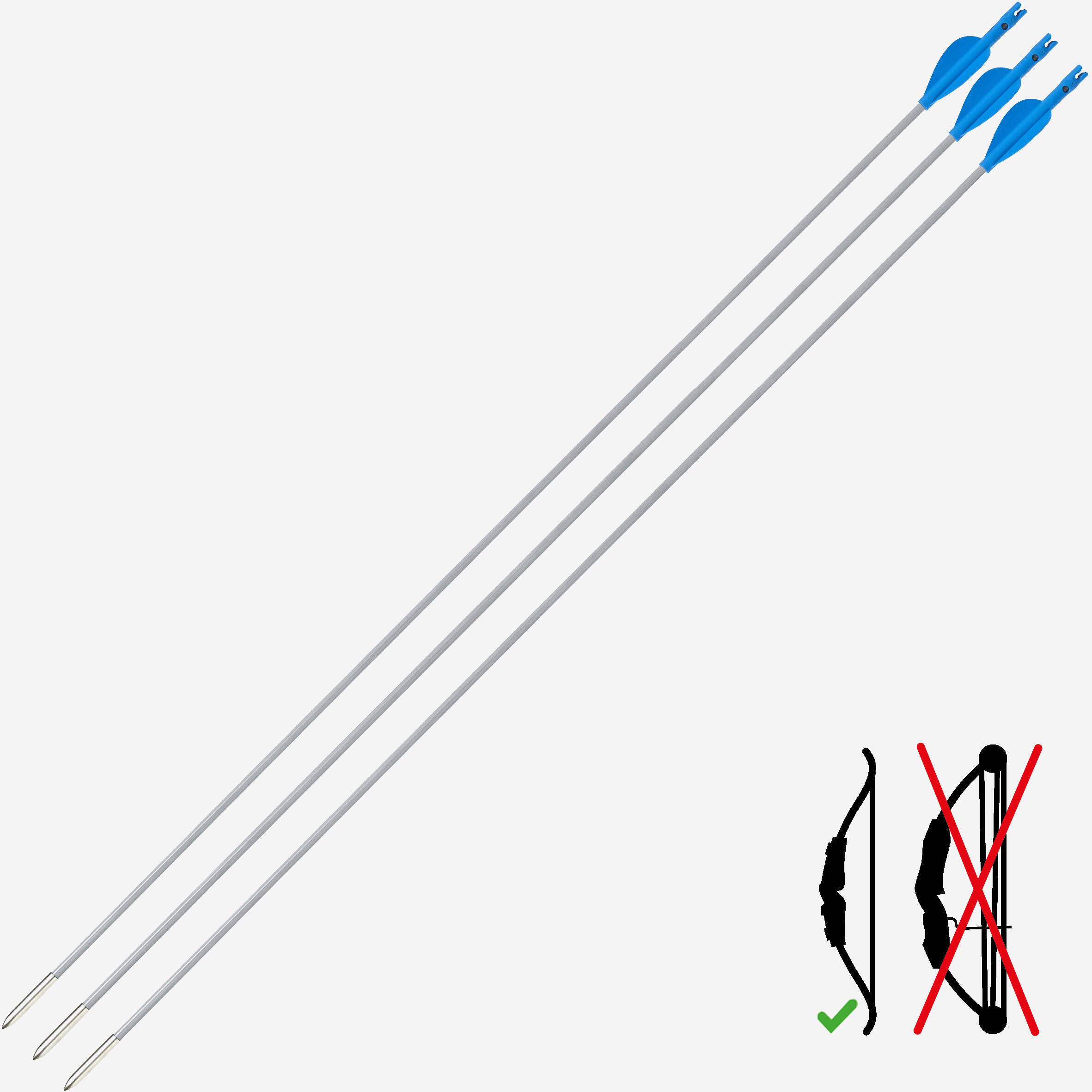 Archery Steel Arrows Discovery 100 (Pack of 3) -  1