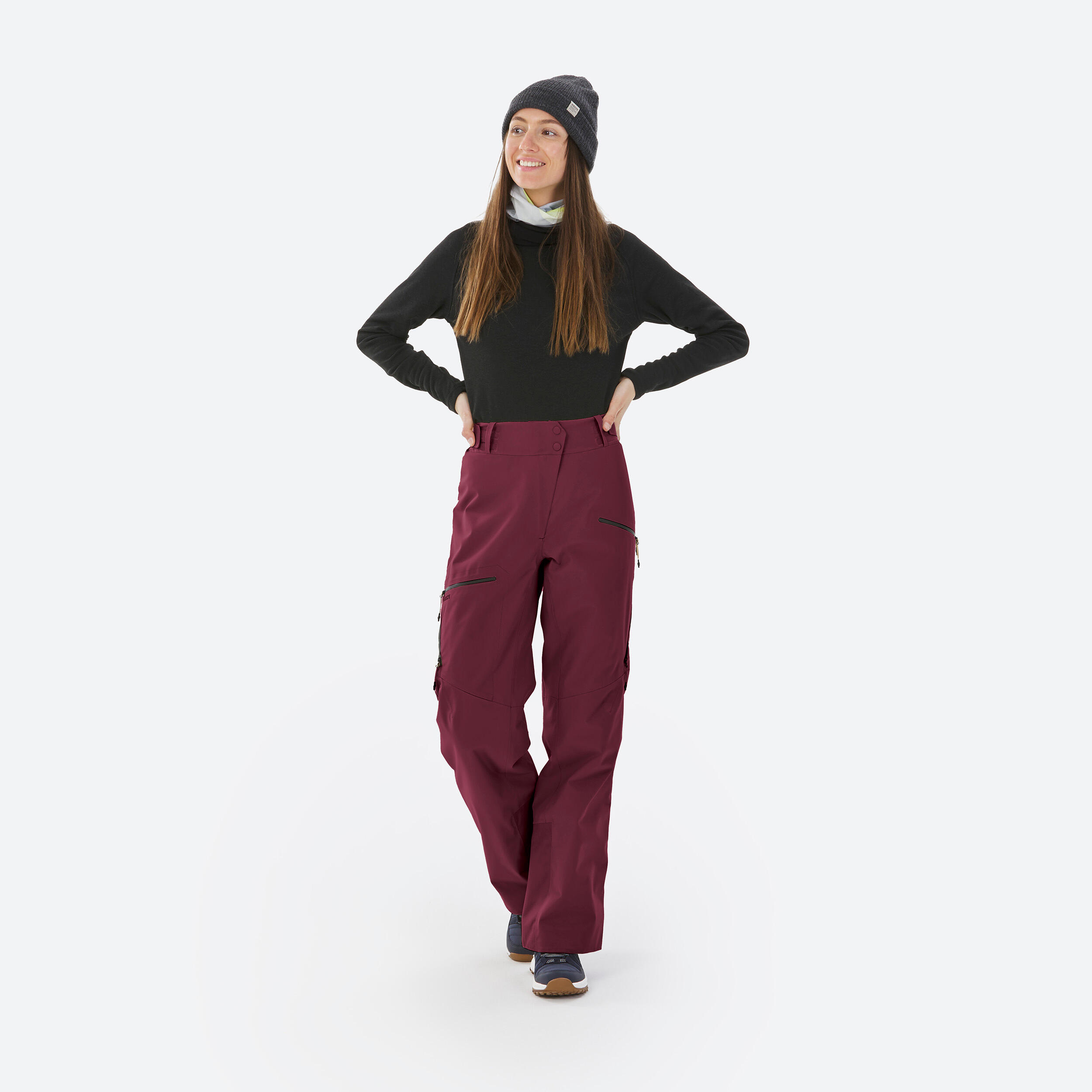 Women's ski trousers - FR100 - Burgundy 4/9