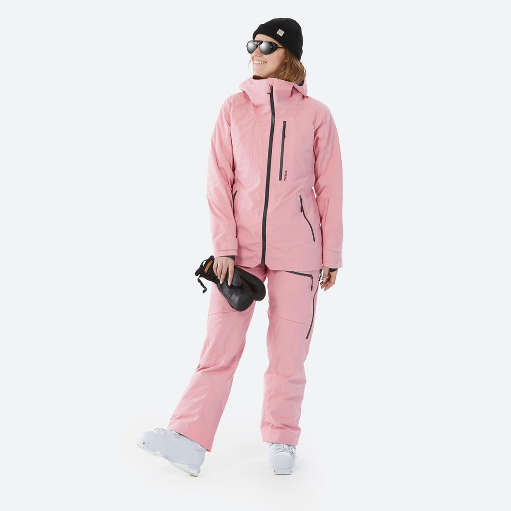 WOMEN’S SKI JACKET FR 500 - PALE PINK