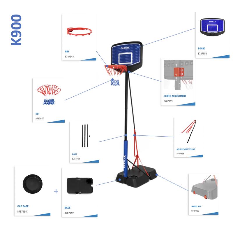 Kit pali canestro basket K 900 nero