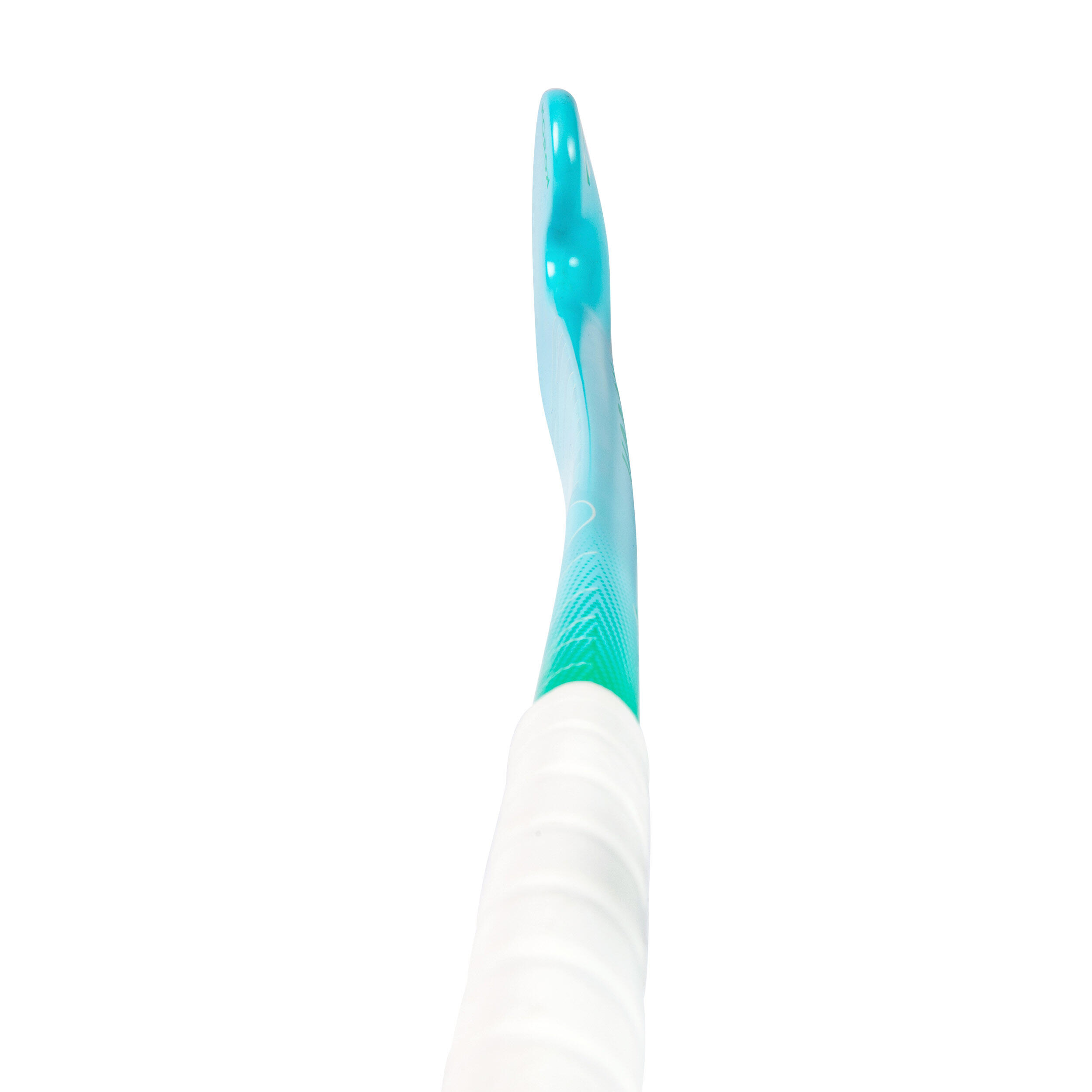Kids' Fibreglass Mid Bow Field Hockey Stick FH500 - Turquoise/Green 3/10