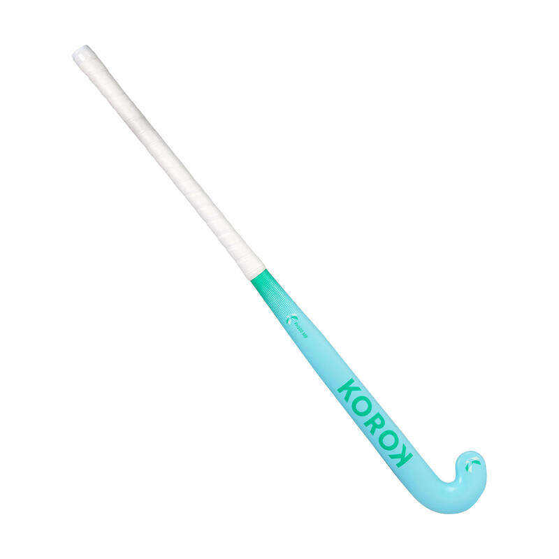 Stick de hockey ado fibre de verre mid bow FH500 turquoise vert