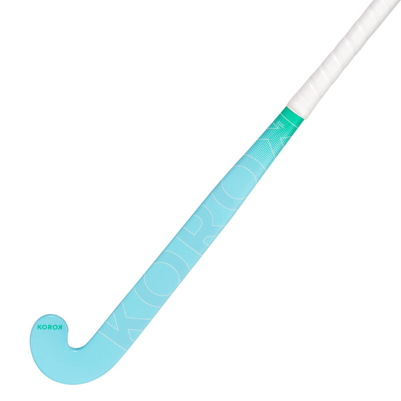 Stick de hockey ado fibre de verre mid bow FH500 turquoise vert