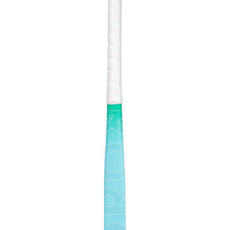 Kids' Fibreglass Mid Bow Field Hockey Stick FH500 - Turquoise/Green