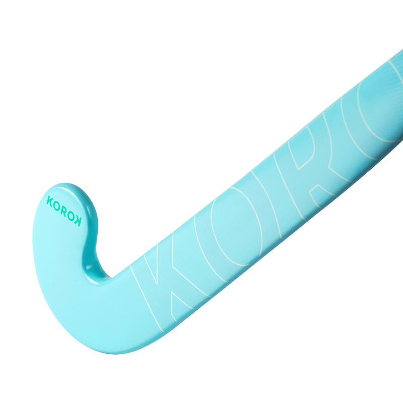 Stick de hockey ado fibre de verre mid bow FH500 turquoise vert