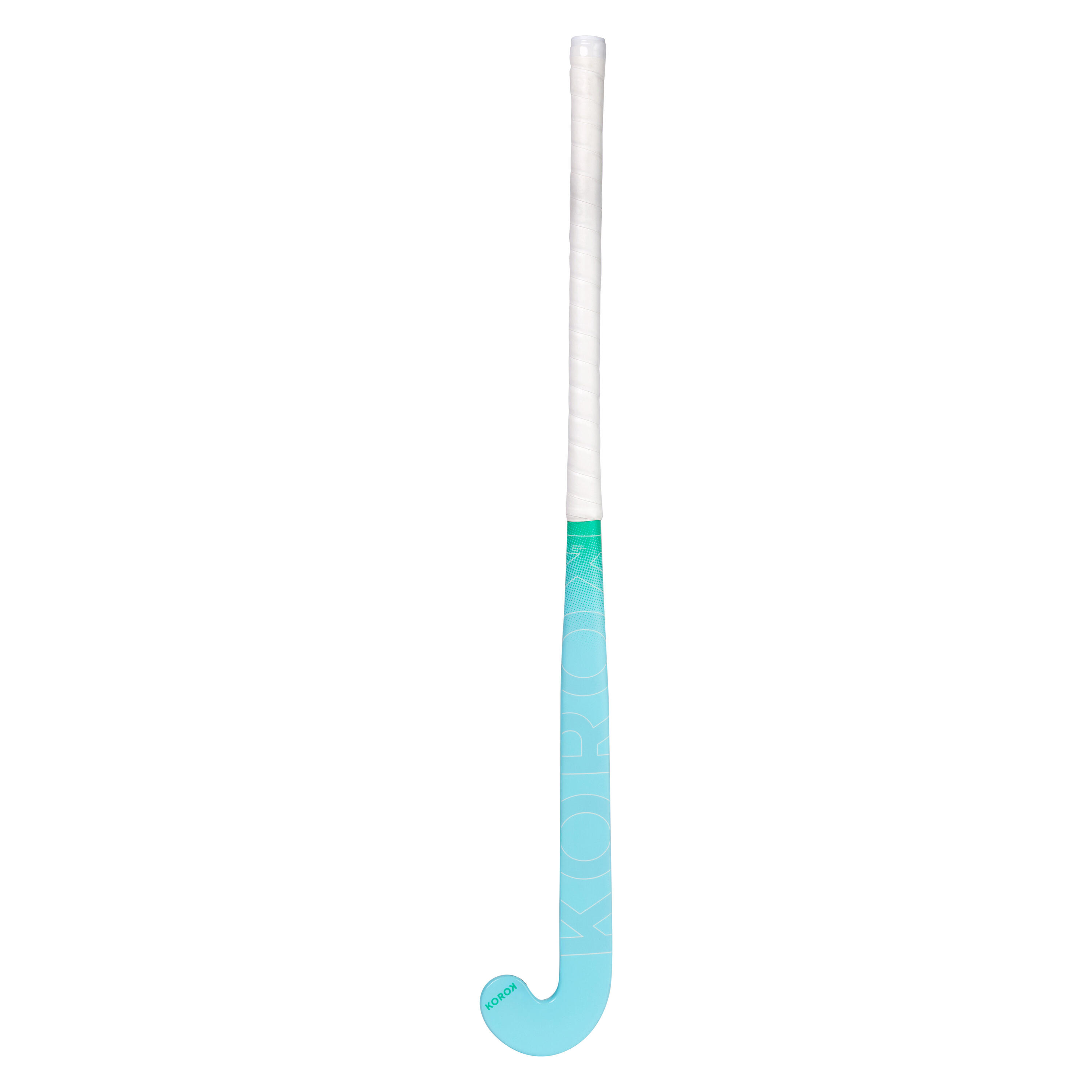 Kids' Fibreglass Mid Bow Field Hockey Stick FH500 - Turquoise/Green 6/10