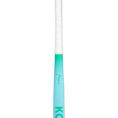 Kids' Fibreglass Mid Bow Field Hockey Stick FH500 - Turquoise/Green