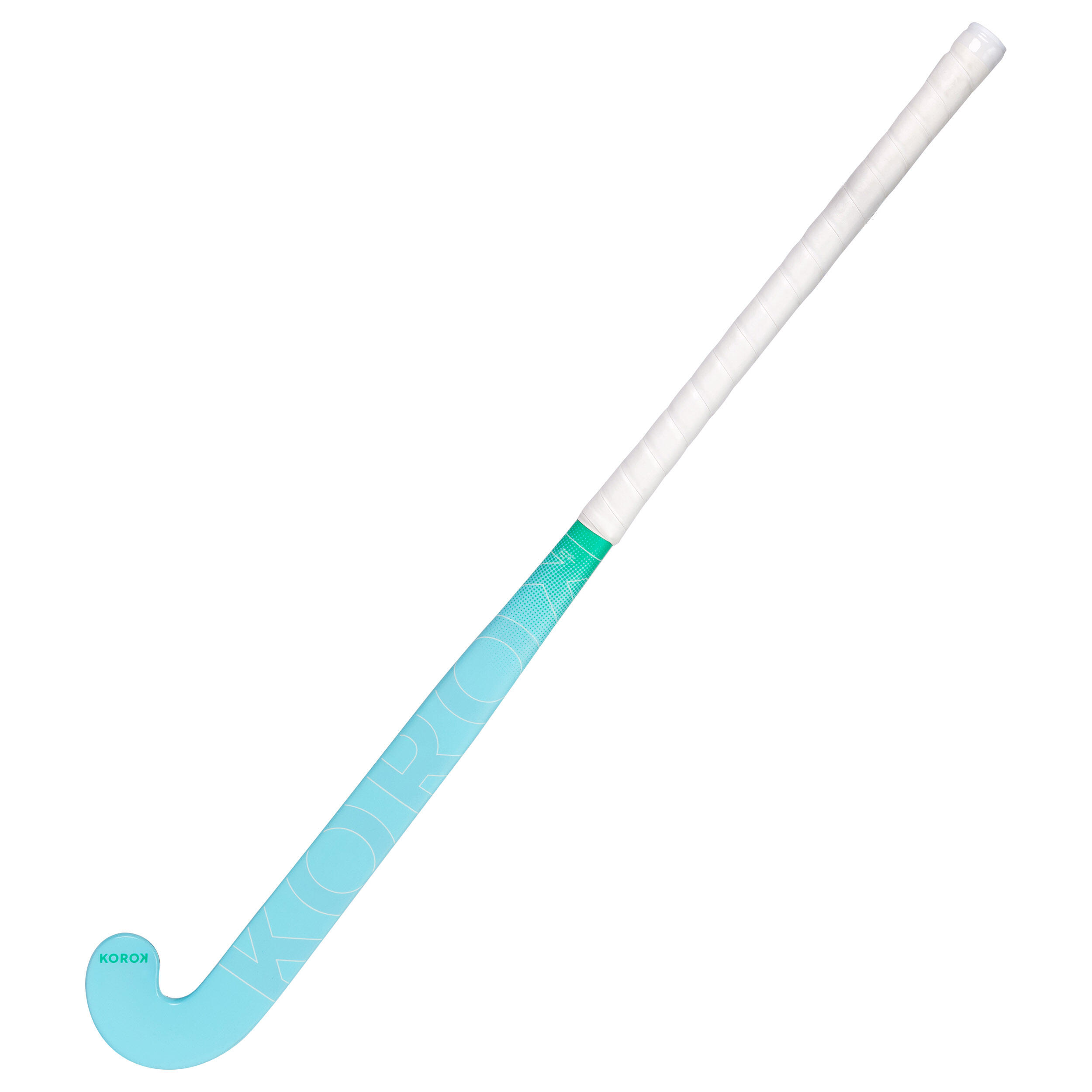 Kids' Fibreglass Mid Bow Field Hockey Stick FH500 - Turquoise/Green 4/10