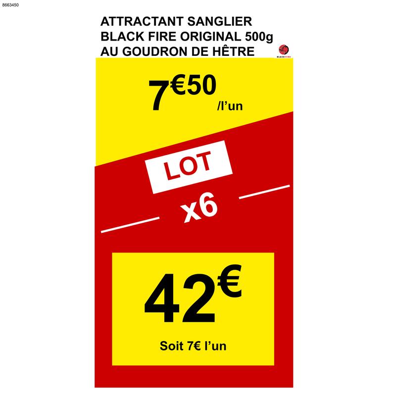 ATTRACTANT SANGLIER BLACK FIRE ORIGINAL 500g AU GOUDRON DE HETRE.