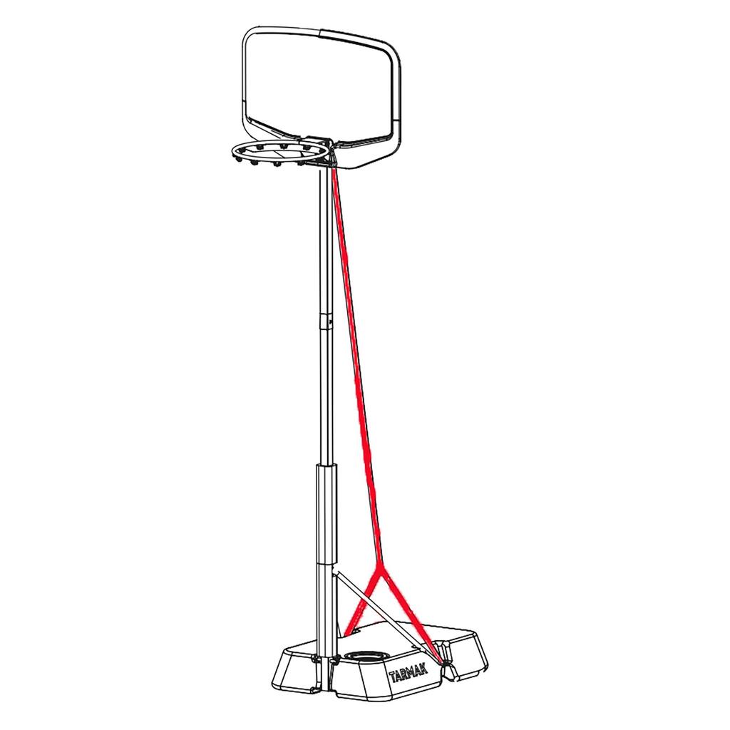 Popruh na nastavenie výšky basketbalového koša K900 červeno-čierny
