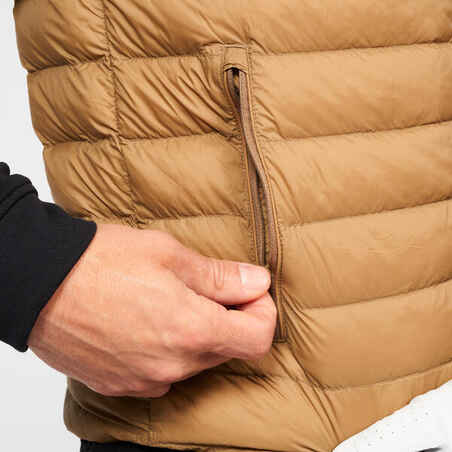Men's golf sleeveless down jacket - MW500 brown