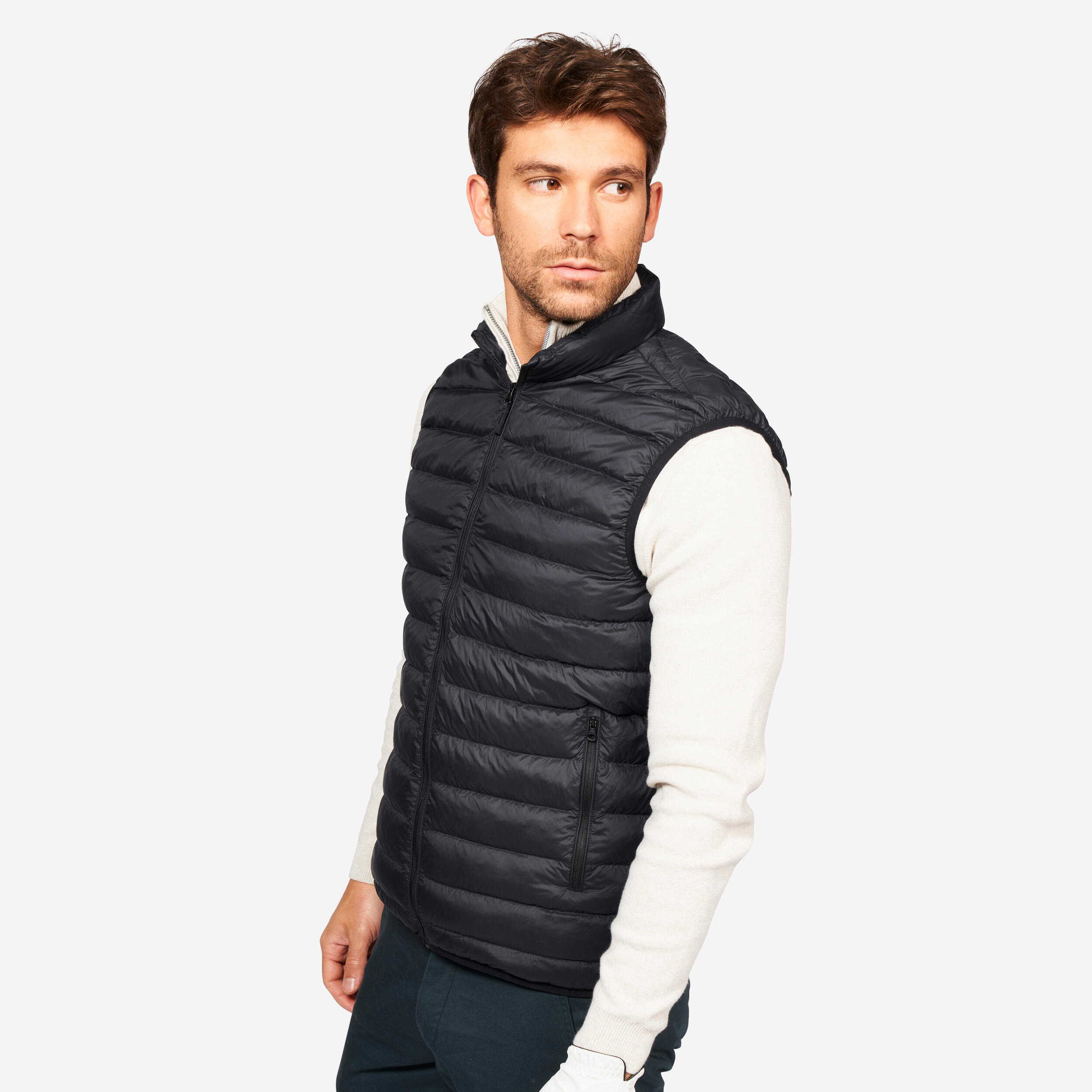 Men's golf sleeveless down jacket - MW500 black 1/2