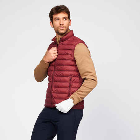 Men's golf sleeveless down jacket - MW500 burgundy
