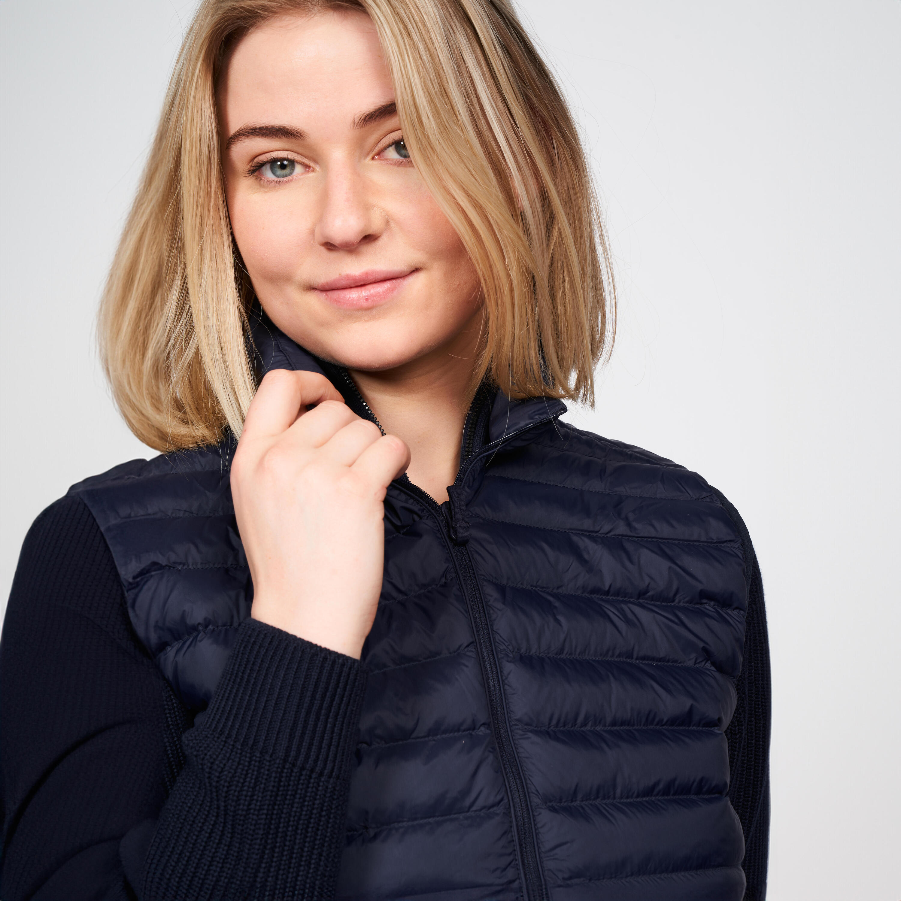 Women's Golf Sleeveless Down Jacket - MW500 Navy 3/4